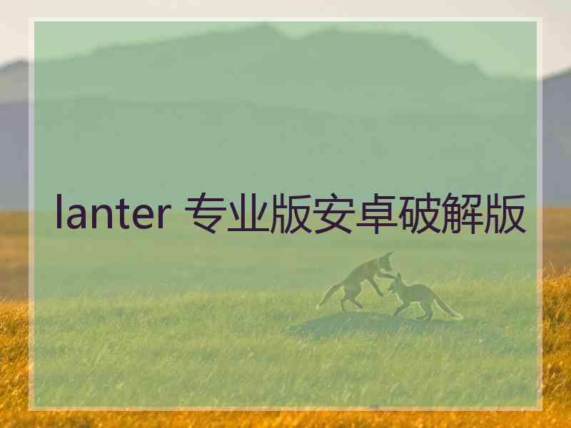 lanter 专业版安卓破解版