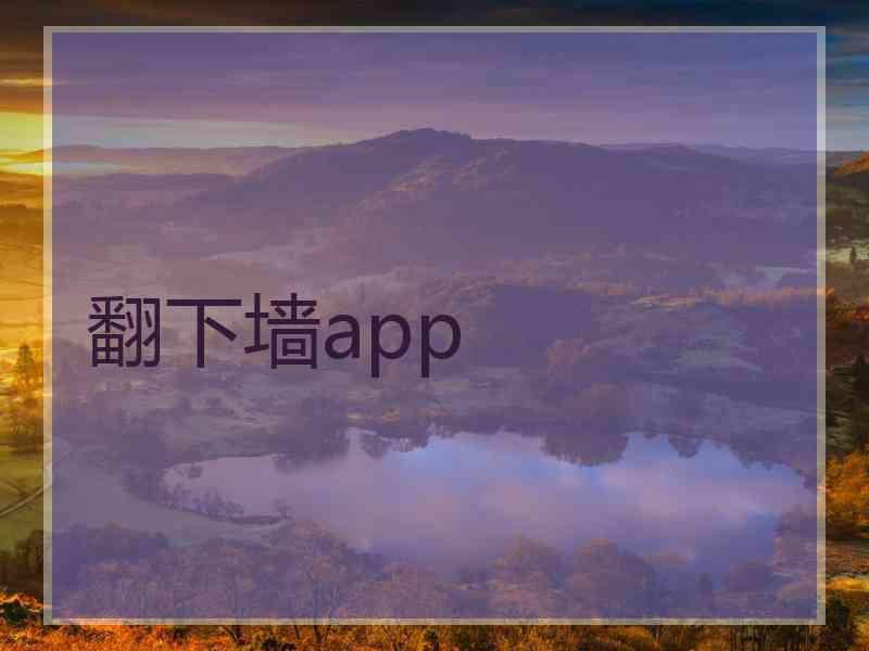 翻下墙app