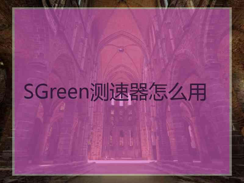 SGreen测速器怎么用