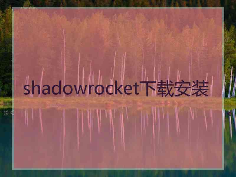 shadowrocket下载安装