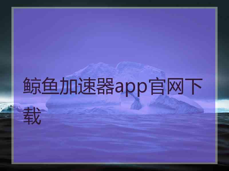 鲸鱼加速器app官网下载