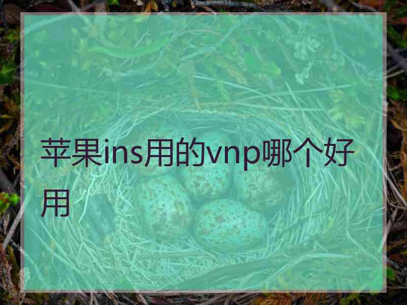 苹果ins用的vnp哪个好用