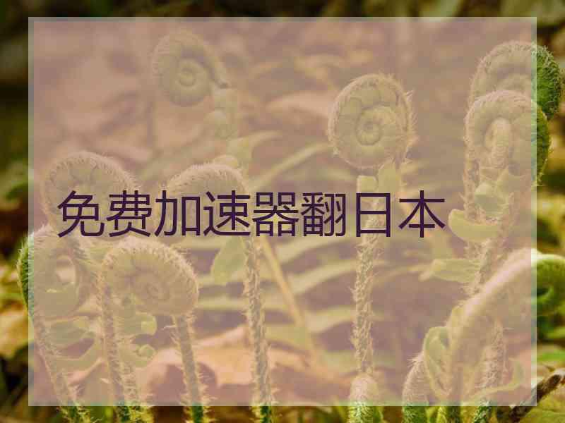 免费加速器翻日本