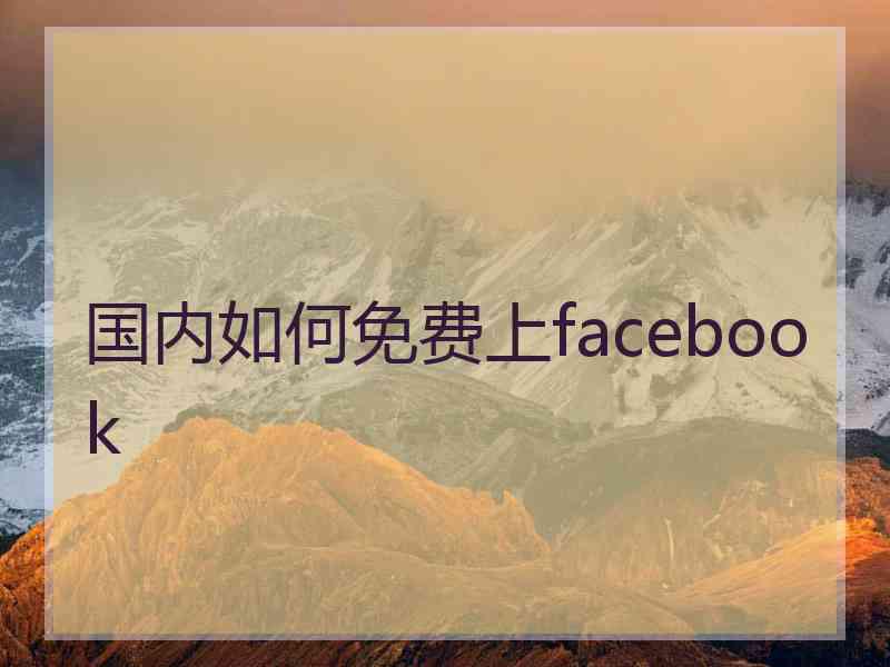 国内如何免费上facebook