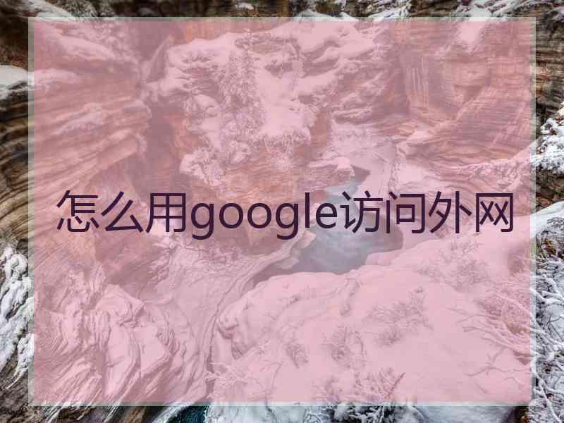 怎么用google访问外网