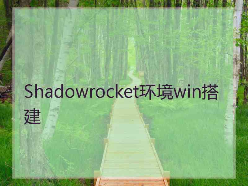 Shadowrocket环境win搭建