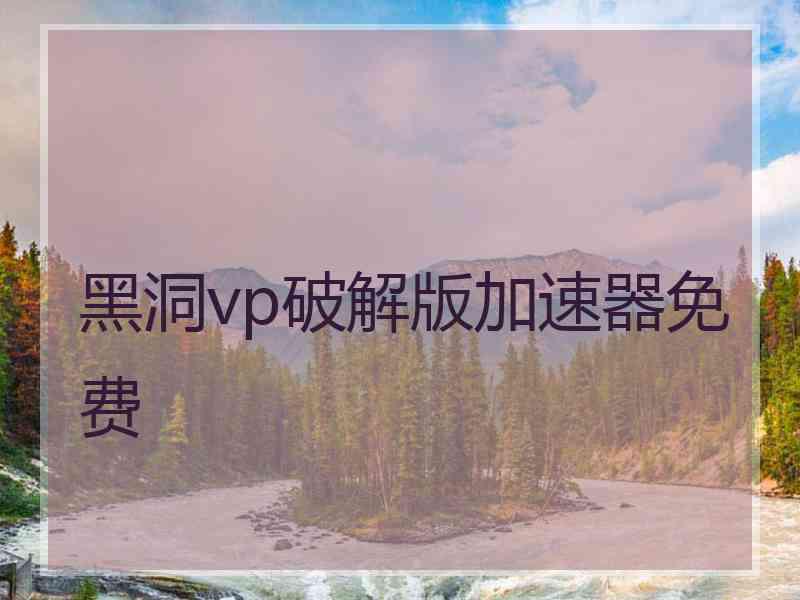 黑洞vp破解版加速器免费